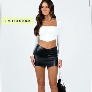 Princess Polly Ormon Black Faux Leather Mini Skirt